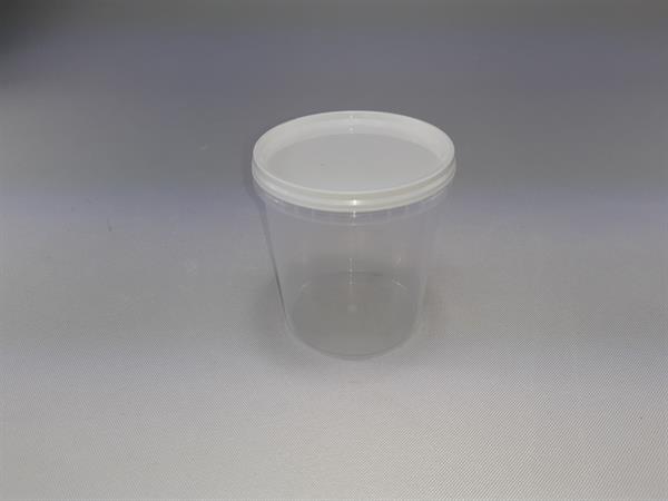 Honinngbæger med lock, klar plast, 420 ml, 100 stk